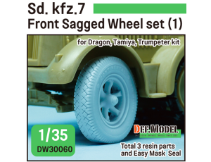 WW2 German Sd.Kfz.7 Front sagged wheel s