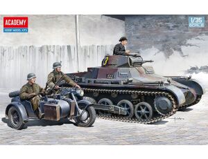 German Panzer I Ausf.B & Motorcycle 1/35