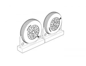F4U Corsair Ribbed Thread Wheel Set