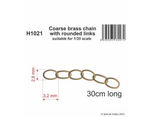 Coarse brass chain with rounded links -s