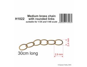 Coarse brass chain with rounded links -s