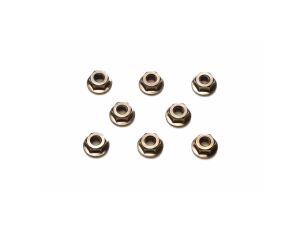 4mm Serrated Whl Nut Bla*8