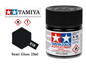 X18 Semi Gloss Black 23ml