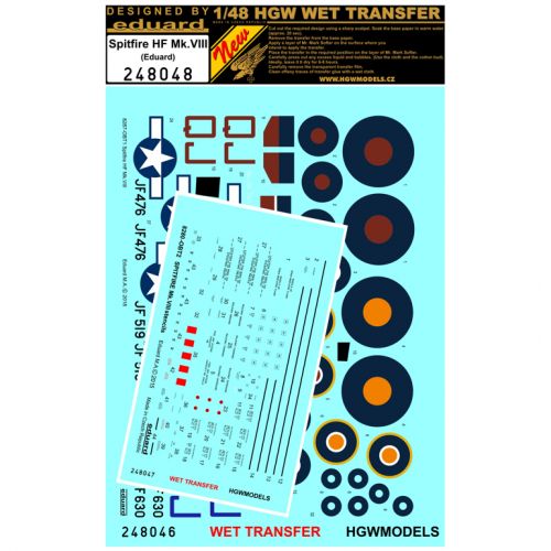 Spitfire HF Mk.VIII - Popisky a markingy