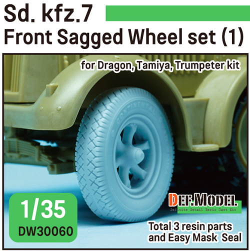WW2 German Sd.Kfz.7 Front sagged wheel s