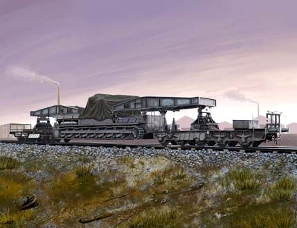 Rail Transporter for Morser Karl 1/72