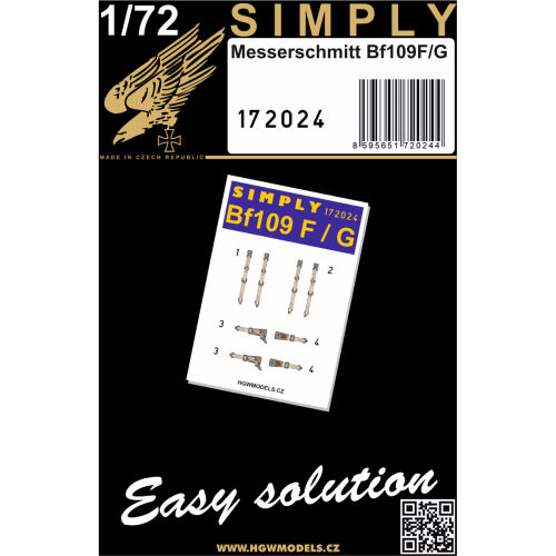 Bf 109F/G Simply Seatbelts 1/72
