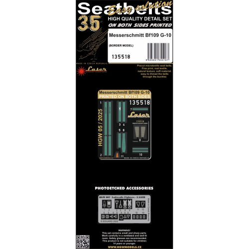 Bf 109G-10 (laser)Seatbelts 1/35