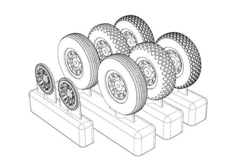 P-47N Wheels 3 type of pattern