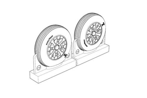 F4U Corsair Ribbed Thread Wheel Set