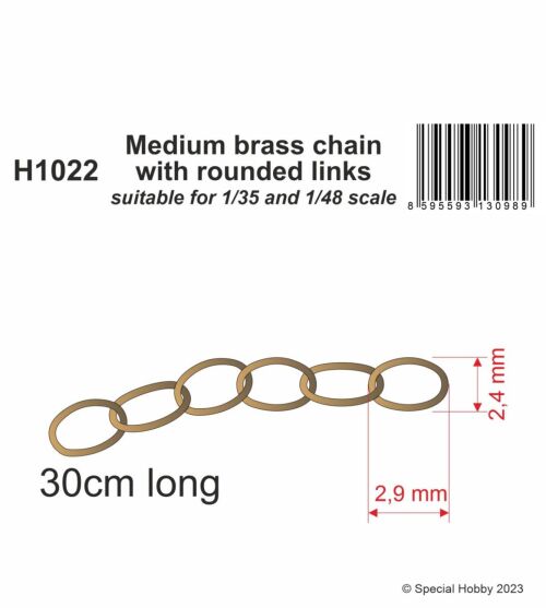 Coarse brass chain with rounded links -s