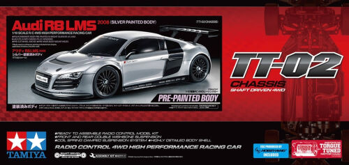 TT-01 Audi R8 LMS 2008 Sil PB 1/10