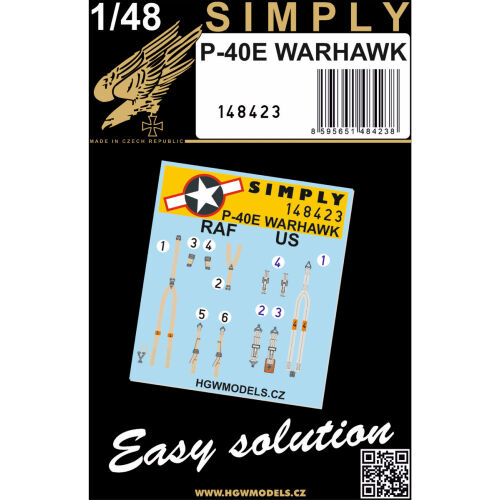 P-40E Warhawk Simply Seatbelts 1/48