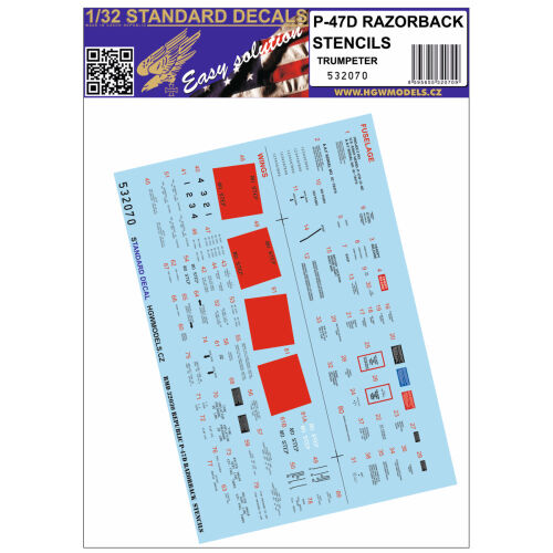 P-47D Razorback Stencils 1/32