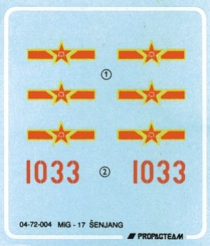 MiG-17/Šenjang F5 Čína decal DD