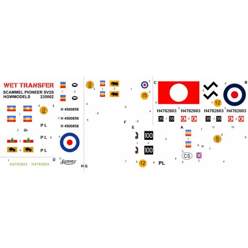 Scammel Pioneer SV2S popisky 1/35