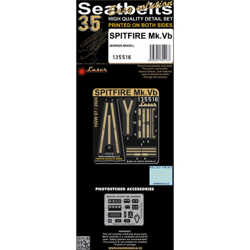 Spitfire Mk.Vb (laser)Seatbelts 1/35