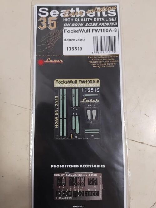 Fw 190A-8 (laser)Seatbelts 1/35