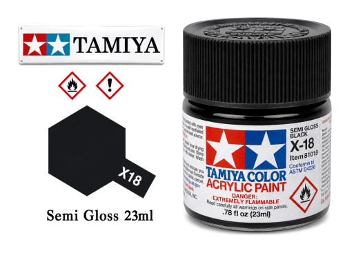 X18 Semi Gloss Black 23ml
