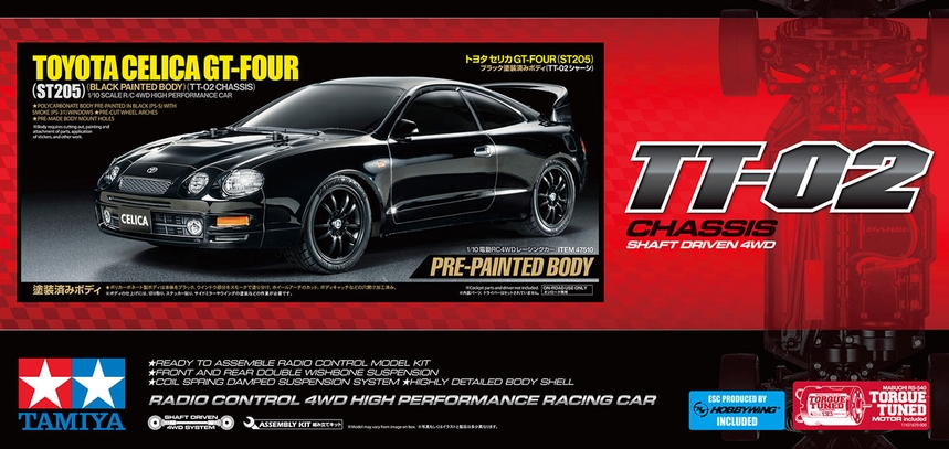 1:10 Toyota Celica GT-Four (ST205) TT-02 Podwozie (zestaw do samodzielnego montażu)