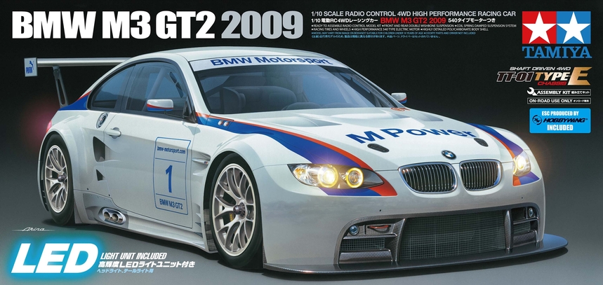 1:10 BMW M3 GT2 2009 TT01E Chassis (stavebnice)